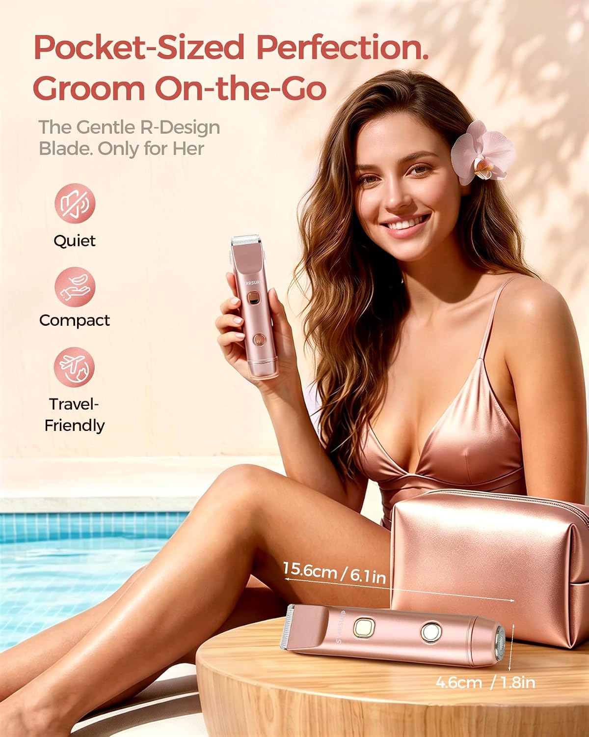 Recortadora de bikini para mujer, maquinilla de afeitar y afeitador...