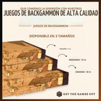 Get The Games Out Juego de Backgammon, Estuche de Juego de Mesa Clásico, 2 Jugadores, Incluye Guía de Estrategia y Consejos, Perfecto para Fiestas y Noches de Juego Familiares - Grande, Mapa