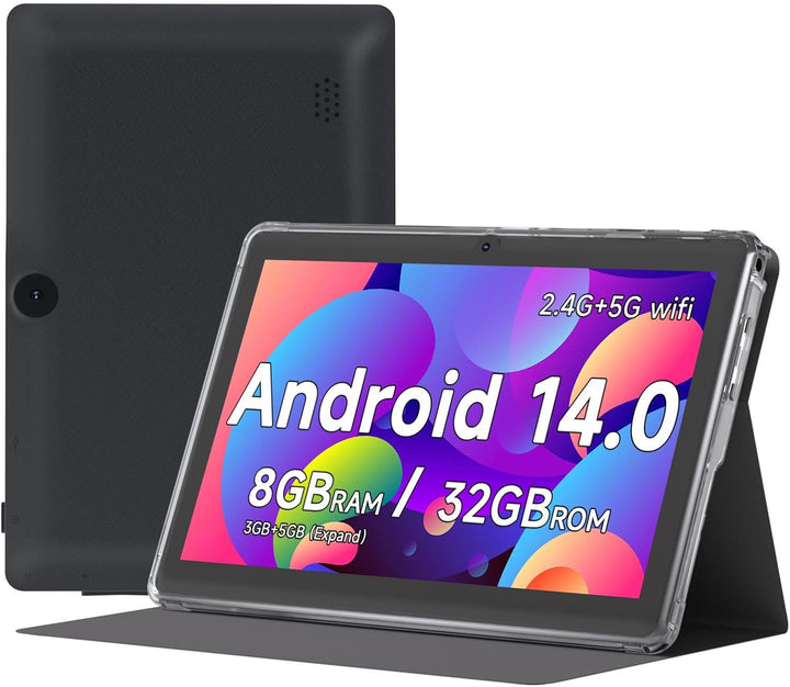 Vyrolinia Andriod Tablet de 7 pulgadas con funda protectora, RAM 8...