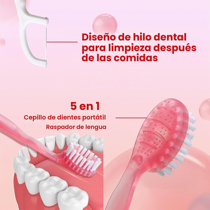 Paquete de 20 cepillos de dientes desechables con púa de pasta de d...
