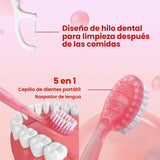 Paquete de 10 cepillos de dientes desechables con púa de pasta de d...