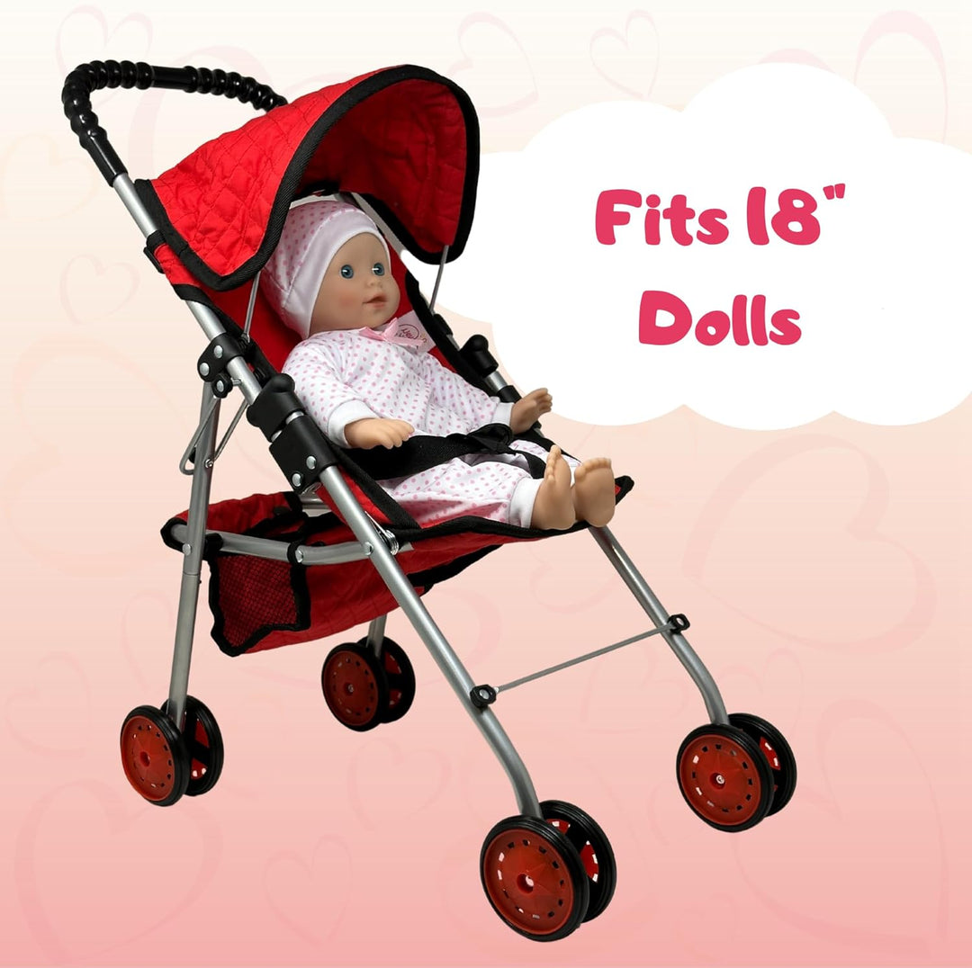 The New York Doll Collection My First Doll Stroller con Canasta, Co...