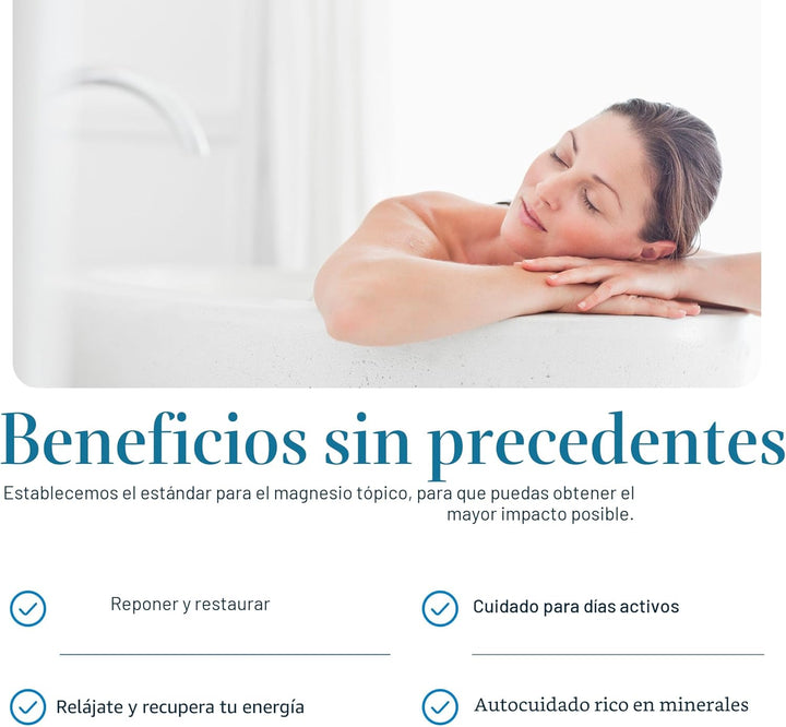 Ancient Minerals copos de baño de magnesio, bolsa de un solo uso.