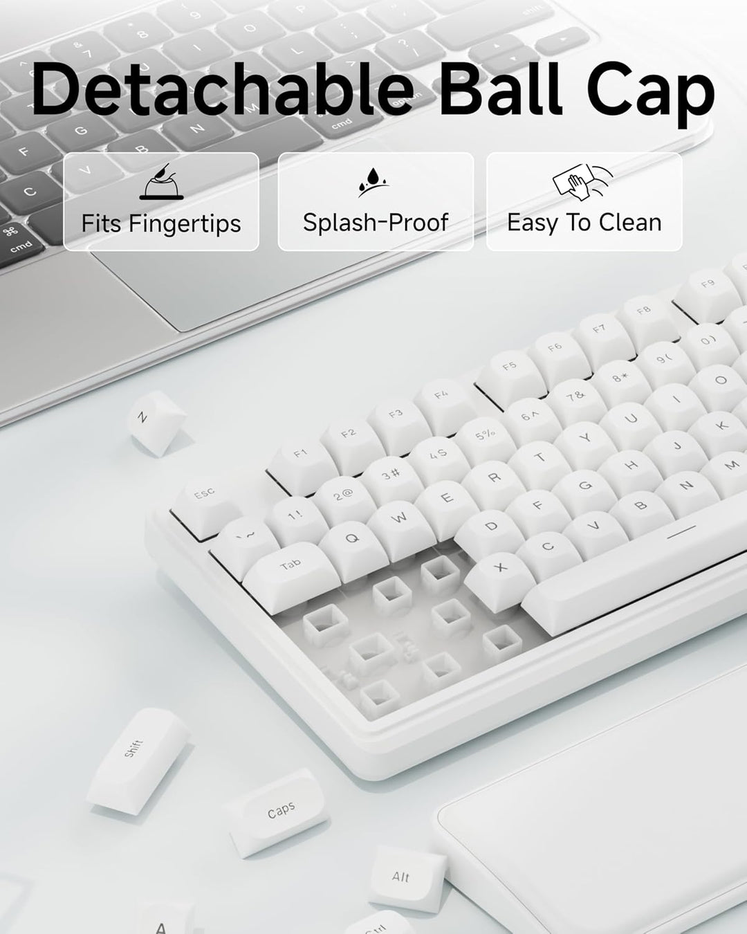 EWEADN Combo de teclado y mouse con cable con reposamuñecas desmont...
