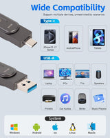 Unidad flash USB de 64 GB para iPhone Photo Stick, 2 en 1 USB C + U...