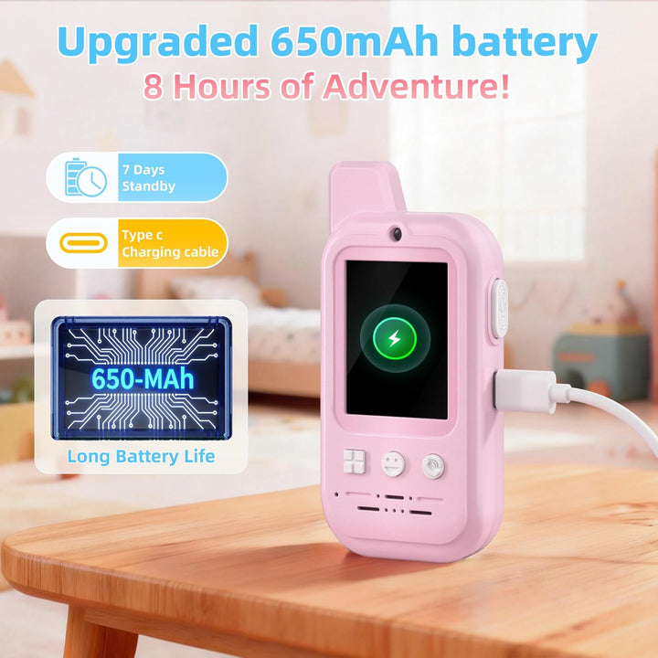 Walkie Talkies de video para niños: paquete de 2 juguetes de interc...