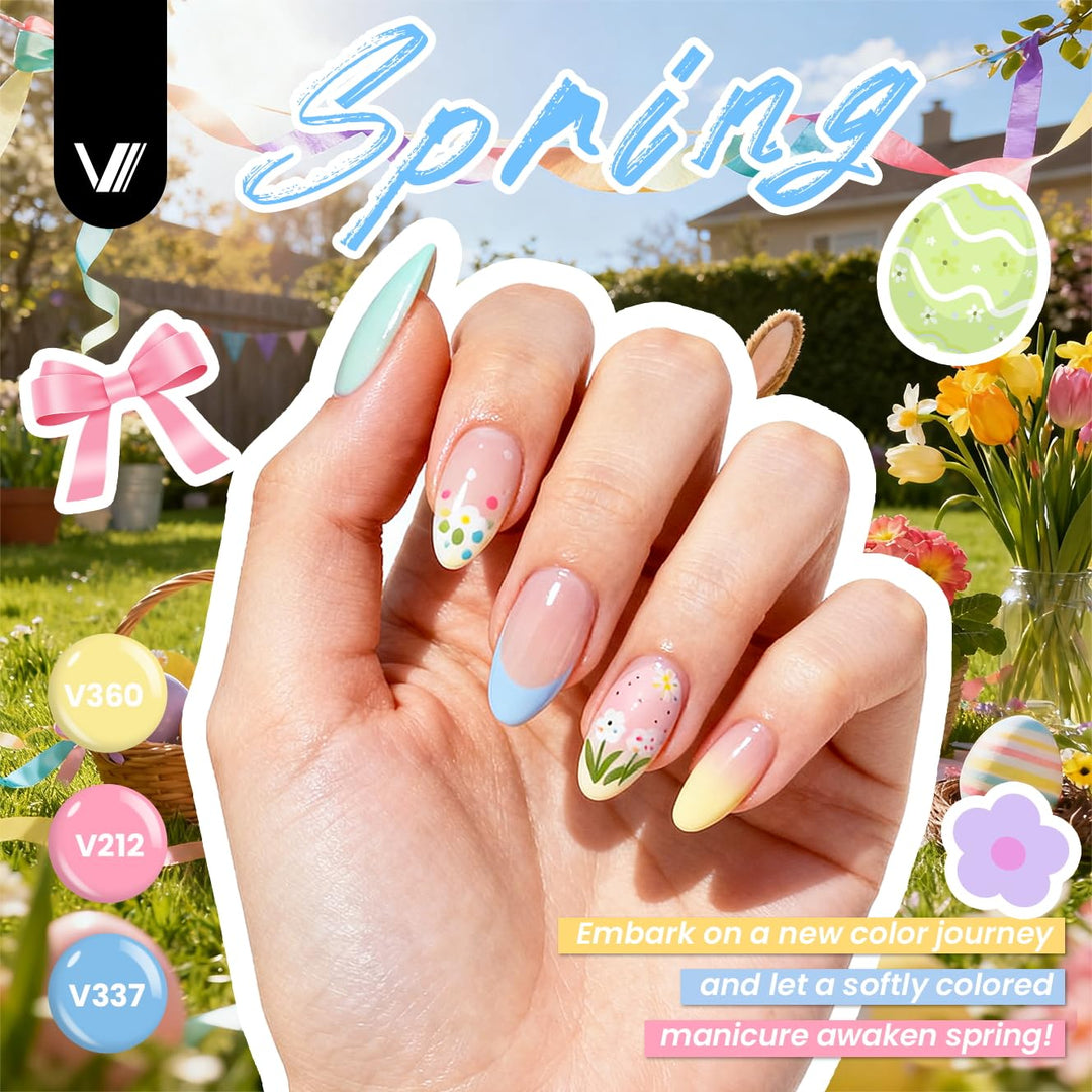 VANREESA Kit de 73 esmaltes de uñas de gel con luz UV y kit de tala...