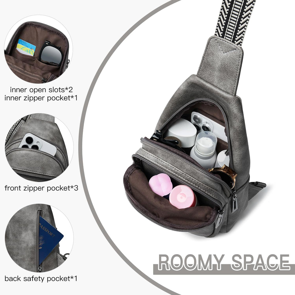 Bolso bandolera de 7L para mujeres y hombres, de cuero vegano, bolsos cruzados, riñonera, monedero, mochila sobre el hombro, bolsa antirrobo de viaje