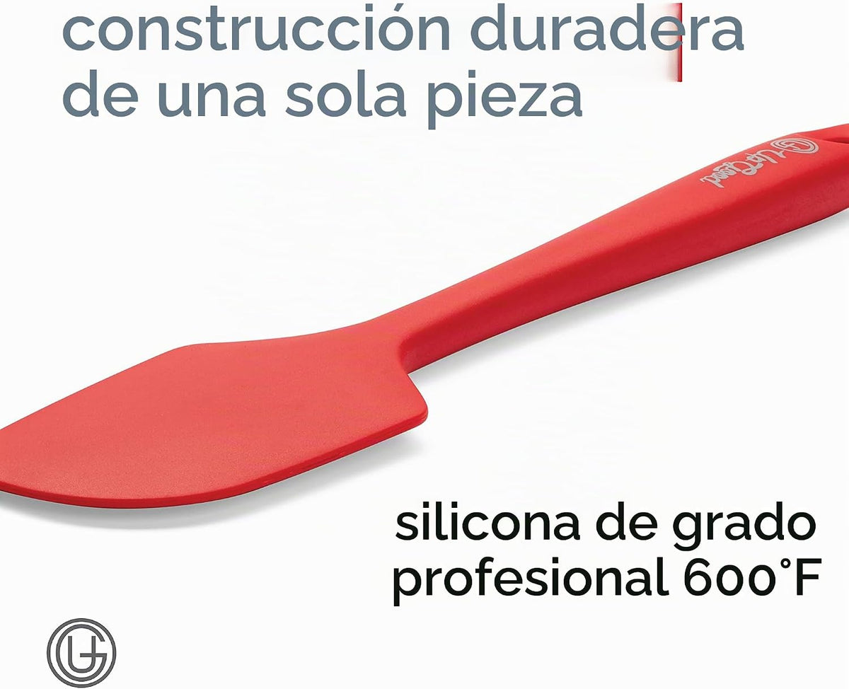 UpGood Juego de espátulas de silicona de 600 °F – Antiadherentes de alta resistencia al calor, espátulas de cocina pequeñas y grandes – Utensilios de cocina flexibles sin BPA de grado profesional –