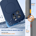 Miracase Funda de silicona y magnética para iPhone 15 Pro, azul oscuro