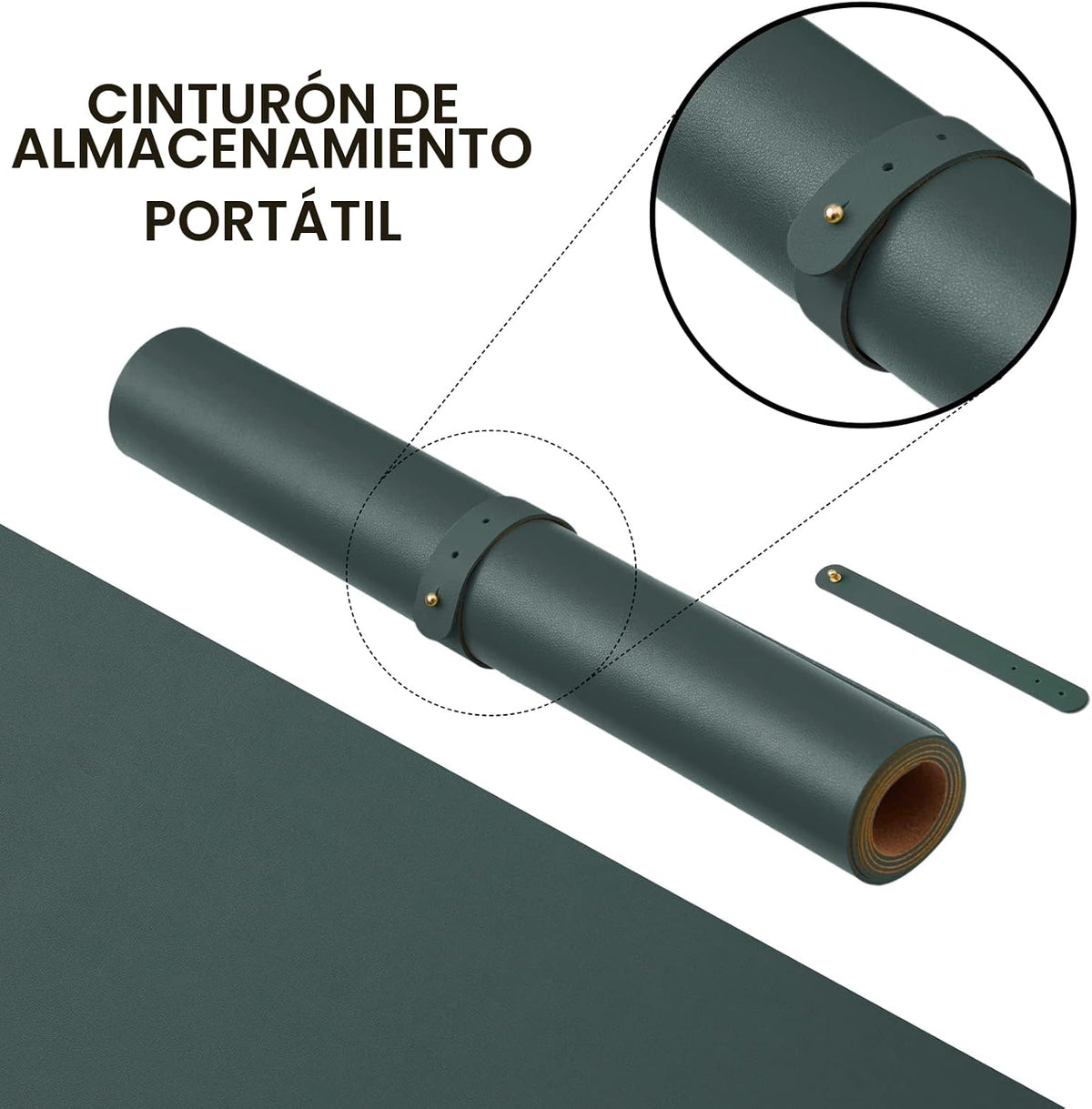 Tapete grande de corcho para escritorio, 47.2 x 17 pulgadas, para oficina y hogar, ideal para alfombrilla de mouse grande y alfombrilla de escritorio en la parte superior de escritorios (verde oscuro)