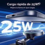 Cargador magnético para coche, soporte de carga inalámbrico rápido de 25 W
