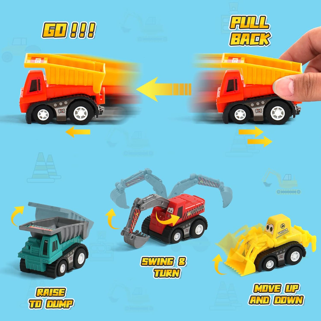 Juego de vehículos de construcción que se empujan para