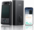 DESLOC Cerradura inteligente solar V150 Plus, cerrojo de WiFi con