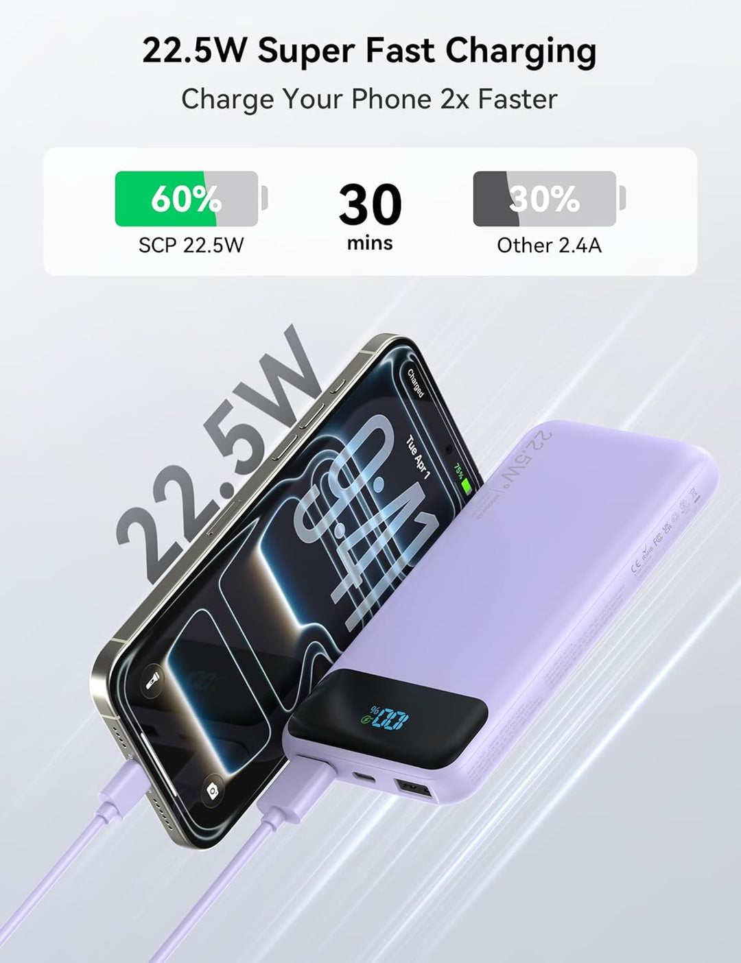 Cargador portátil de 10000 mAh integrado con 4 cables, cargador de...