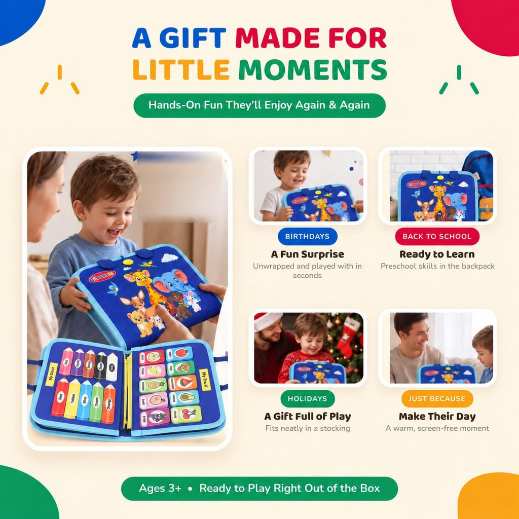 URBAN TOYS Montessori - Tablero de actividades, libro ocupado