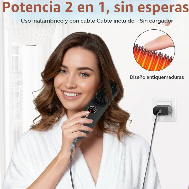 TANSHINE Go Brush Pro 2026 Cepillo alisador de cabello inalámbrico,...