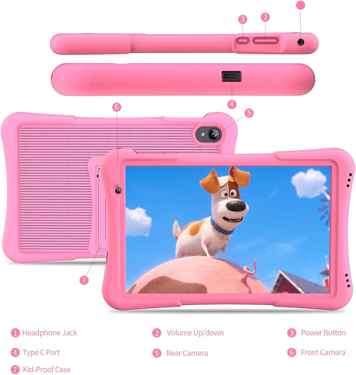PRITOM Tabletas Android 14 de 10 pulgadas para niños de 32 GB, Quad...