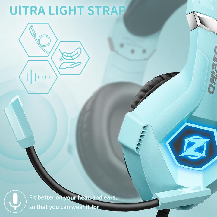 Ozeino Auriculares para juegos para PC, PS4, PS5, auriculares para...