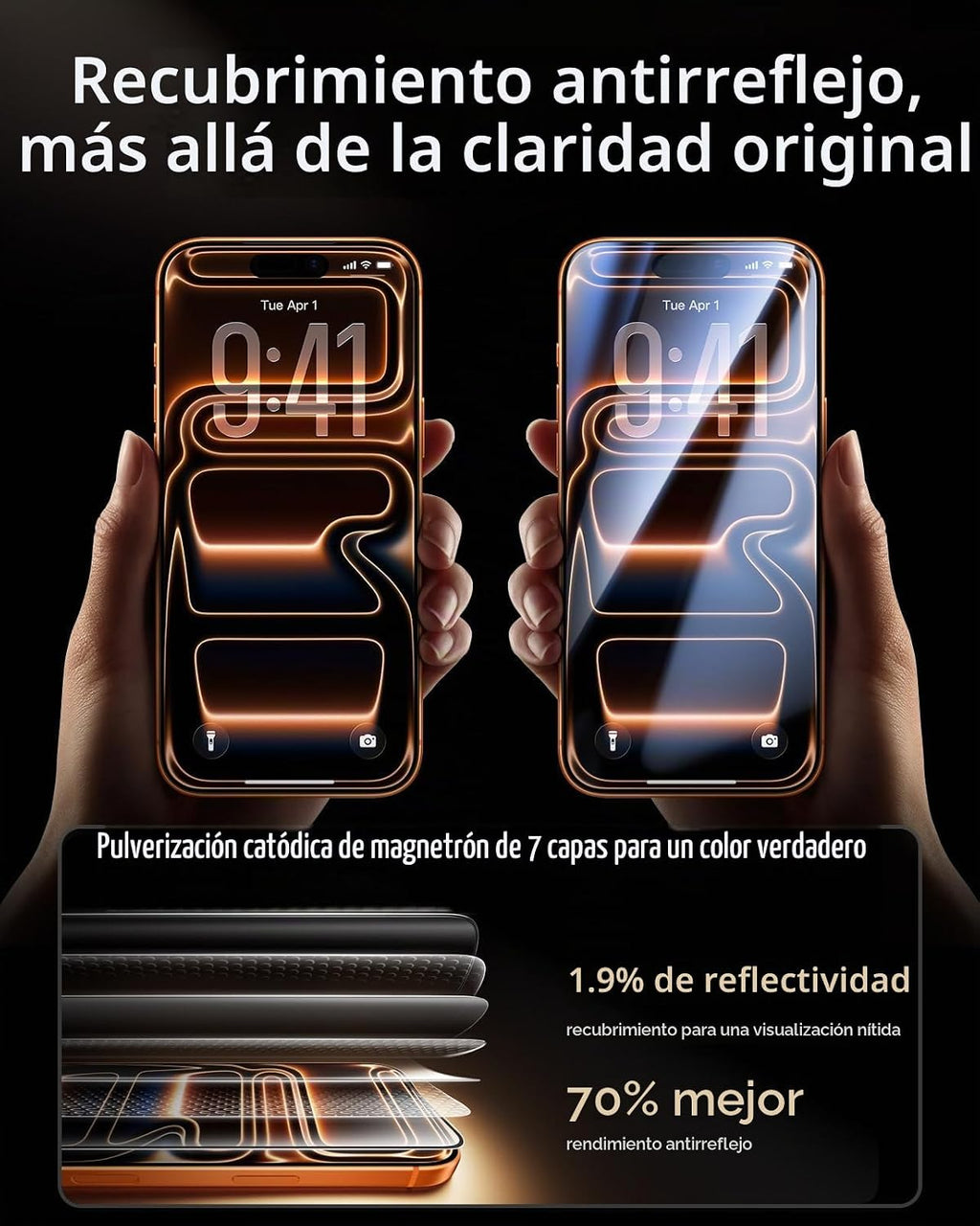 ESR - Protector de pantalla para iPhone 17 Pro Max, paquete de 3 unidades, Armorite Pro