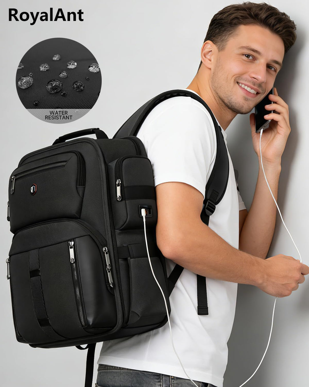 Work Backpack for Men with USB C Charging Port, 16 Inch Laptop Back...