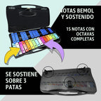 Soulmate Xilófono de 25 notas para niños, juguete musical colorido, llaves de metal, xilófono profesional, instrumento Glockenspiel con estuche y dos mazos seguros para principiantes, enseñanza de música, regalos (negro)