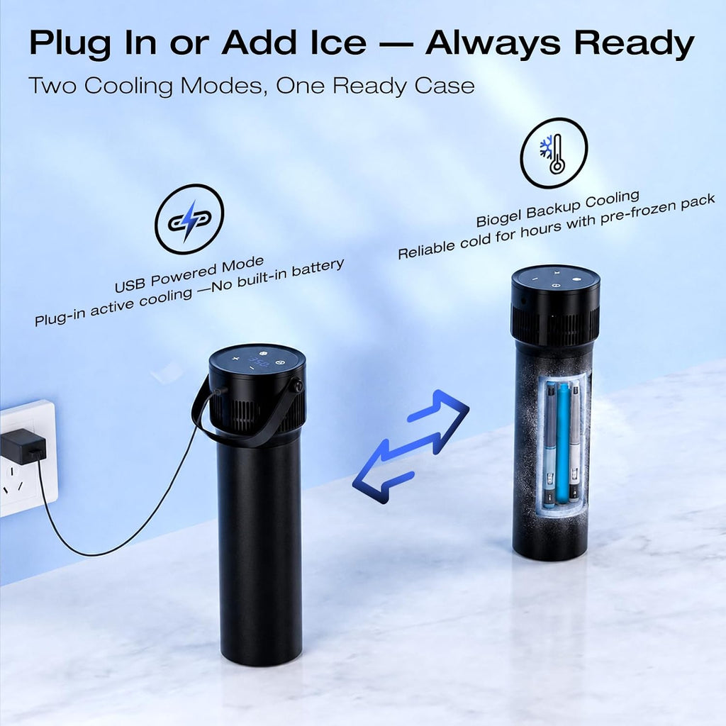 Maletín de viaje eléctrico con enfriador de insulina, refrigeración