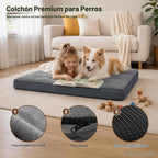 Cama para perros NUPIDA. Cama para perros impermeable de lujo con funda extraíble y lavable de felpa. Colchón antideslizante para dormir para mascotas para perros grandes, medianos, jumbo, pequeños