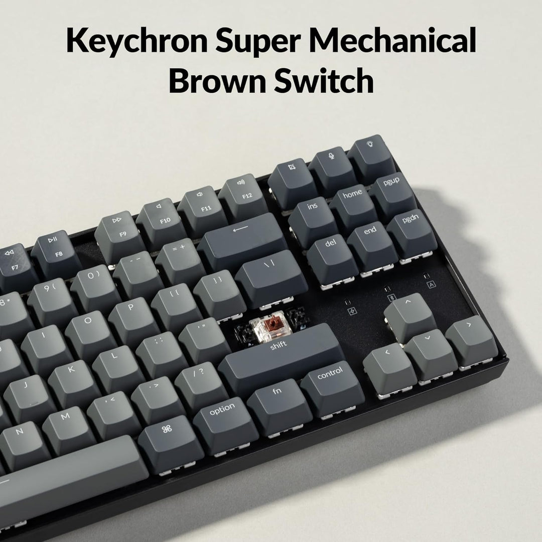 Keychron Teclado mecánico inalámbrico K8 Tenkeyless para Mac, retro...