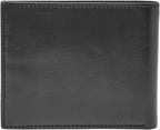 Fossil Ryan - Cartera de piel para hombre, con bloqueo RFID, plegable, con identificación abatible, color negro