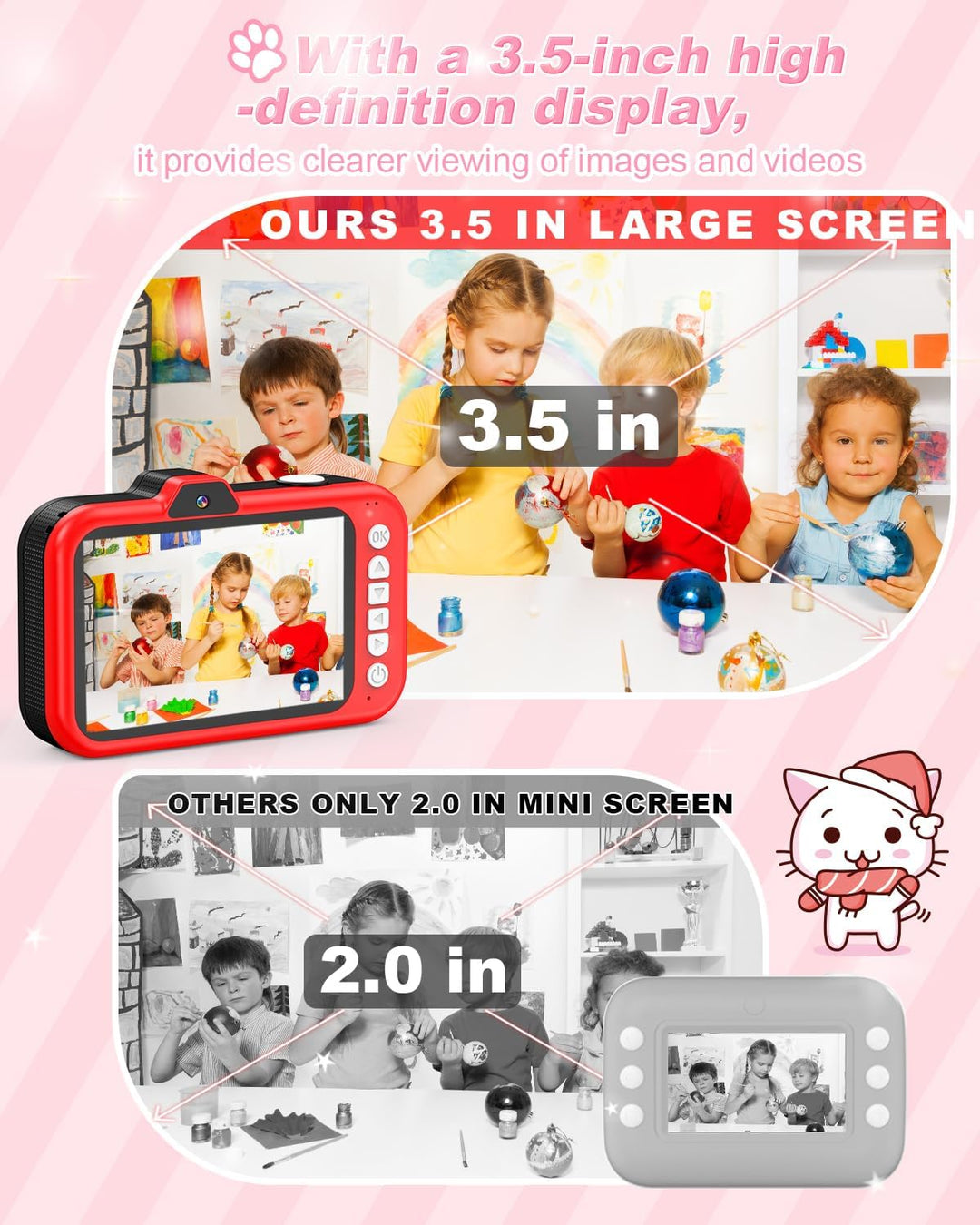 Cámara para niños Uffylle, cámara selfie frontal de 1080P 48MP para...