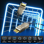 Cable HDMI de fibra óptica de 100 pies, 18 Gbps 4K @60 Hz (4:4: 4) cable unidireccional activo 2.0, compatible con HDR10 ARC HDCP 2.2 3D CEC Atmos DTS: X, ultra alta velocidad flexible y delgado (98.4 ft)