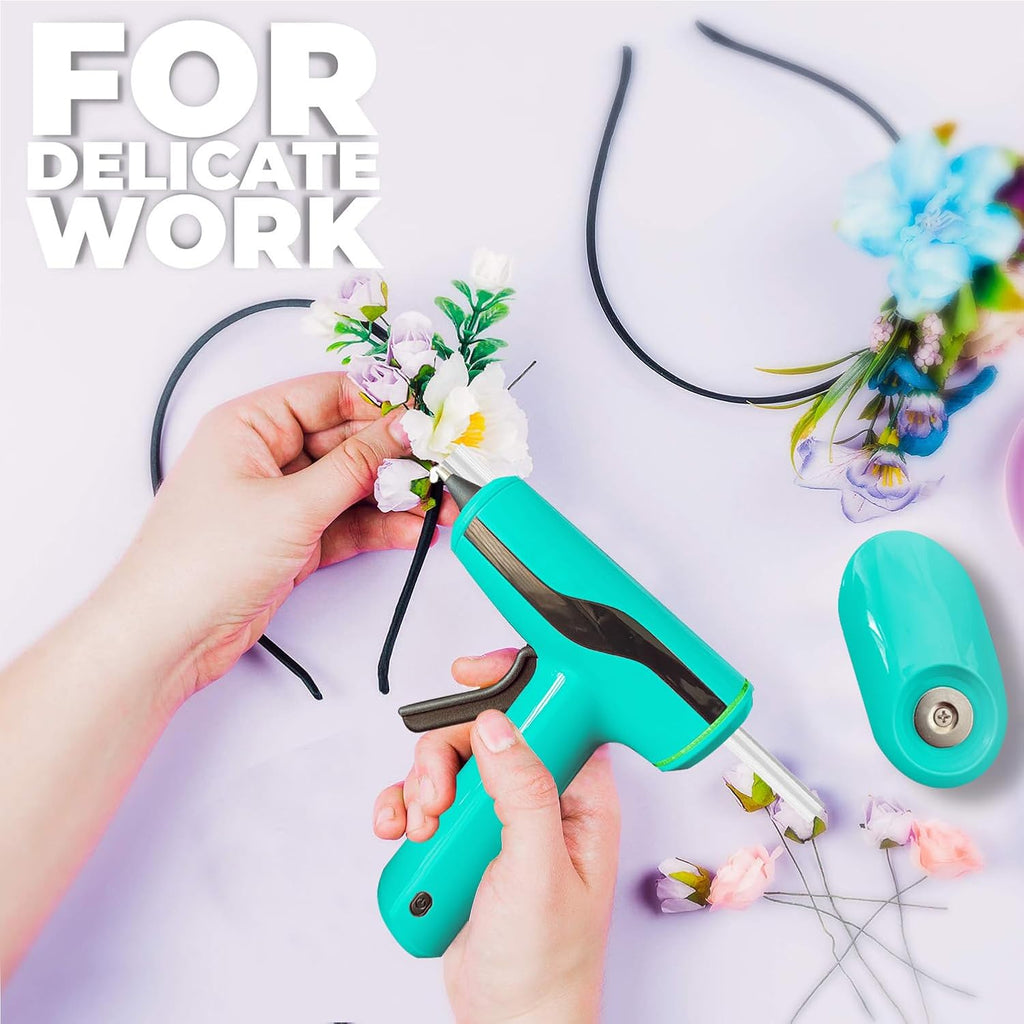 Pistola de silicón inteligente con apagado automático, kit de mini pistola de pegamento sin cable con batería de 2.2A, bolsa de almacenamiento, 40 barras de pegamento, 10 palos de