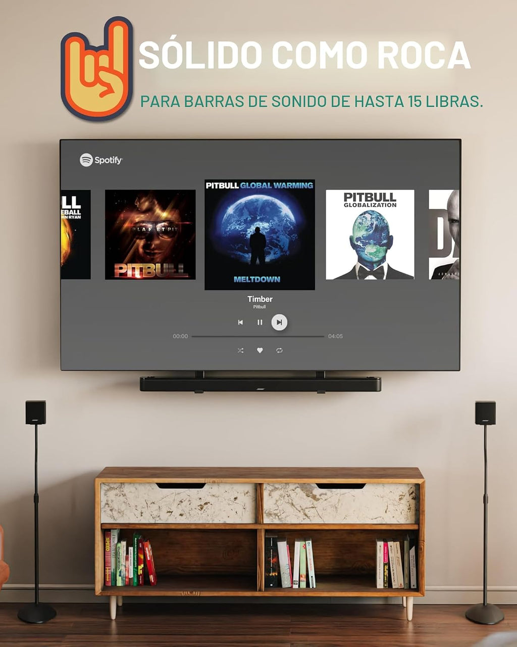ECHOGEAR - Soportes de montaje de barra de sonido para televisores, ajuste de altura y profundidad para máxima compatibilidad entre tu TV y barra de sonido - Funciona con altavoces LG, Vizio, Bose, Dolby Atmos y más