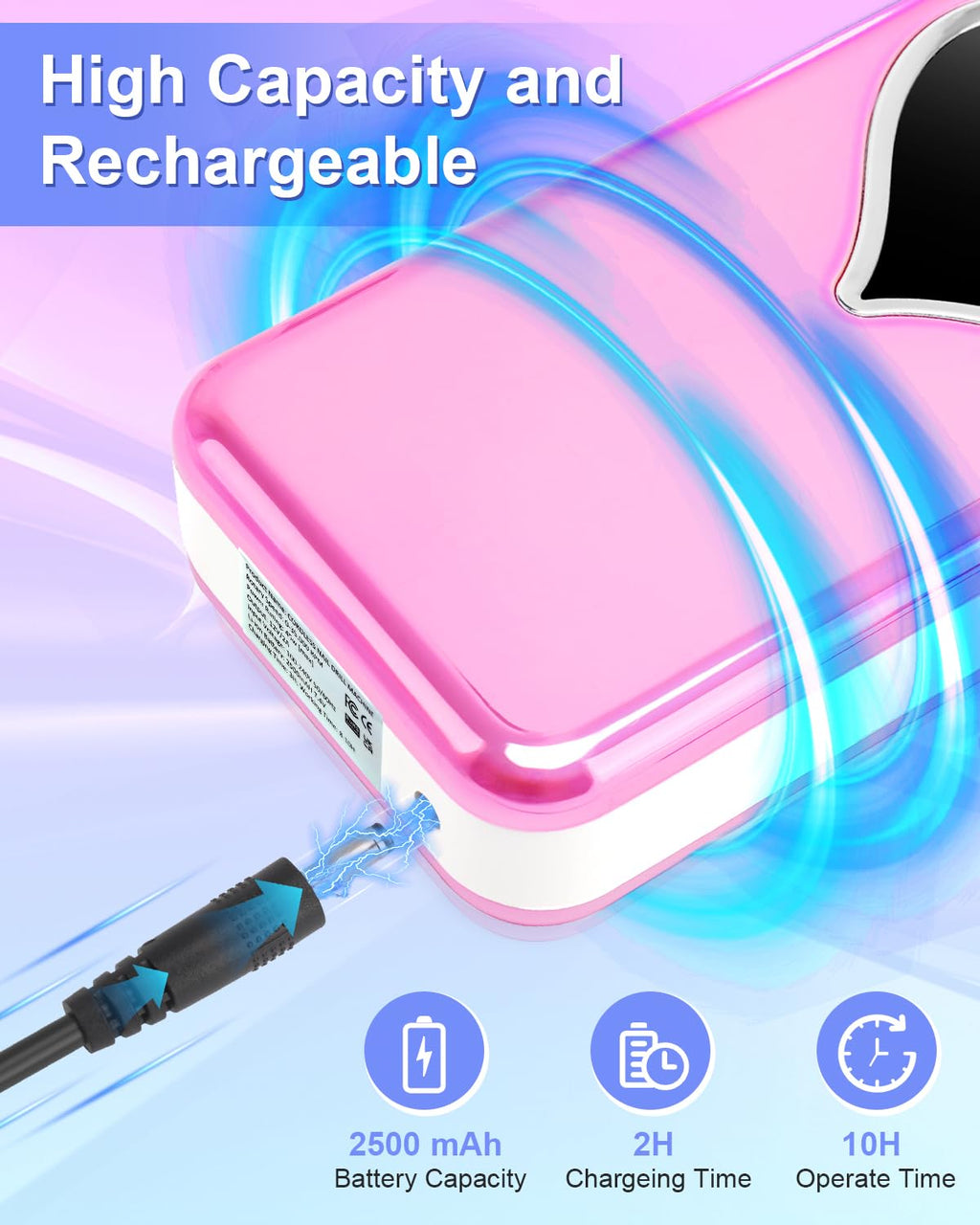 Taladro de uñas eléctrico profesional: lima de uñas recargable con brocas para uñas de gel acrílico, herramientas de forma de pulido profesional para manicura y pedicura para el salón del hogar