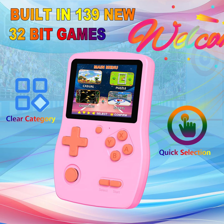 Juego de mano de 32 bits para niños precargado 139 videojuegos retr...