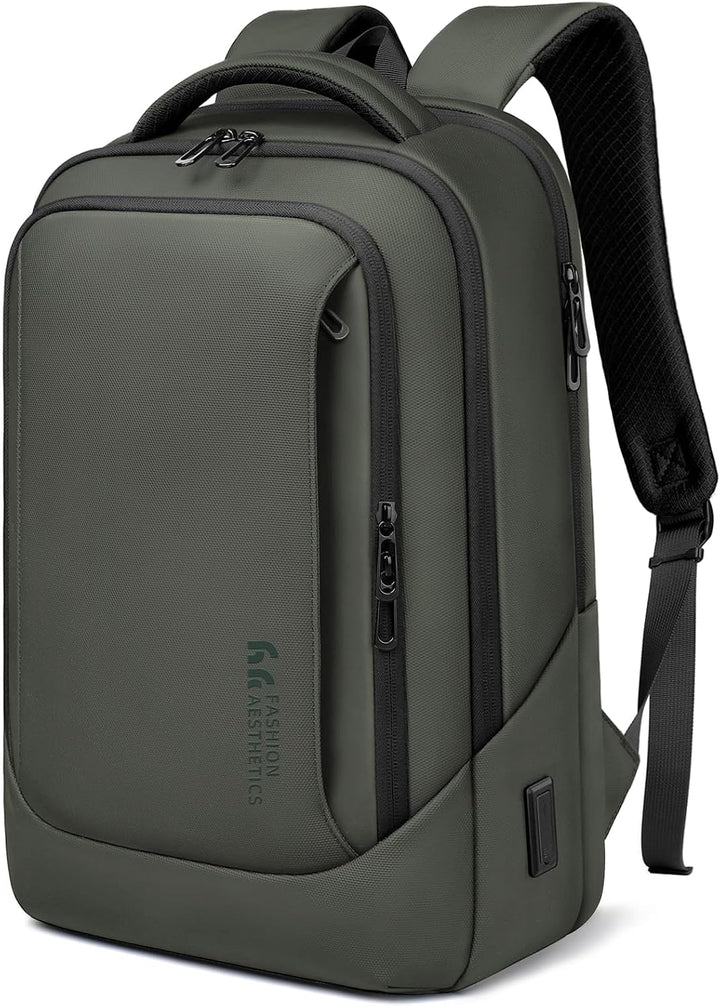 hk Mochila para laptop para hombre con puerto de carga USB resisten...