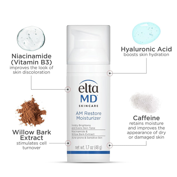 EltaMD Crema Hidratante Facial AM Restore para Mujeres y Hombres, C...