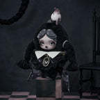 POP MART SKULLPANDA × Wednesday Plush Keychain（Classic Dress Version）