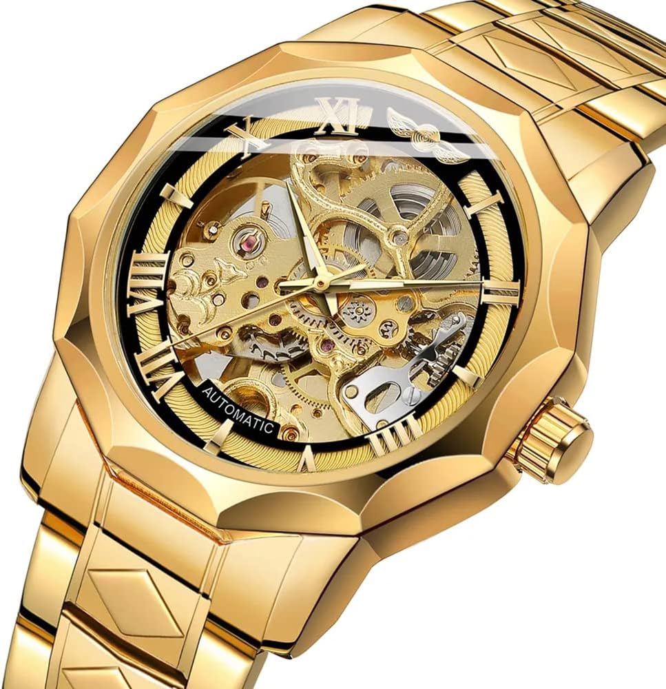Relojes mecánicos para hombre Tiong, reloj esqueleto automático de lujo para hombres