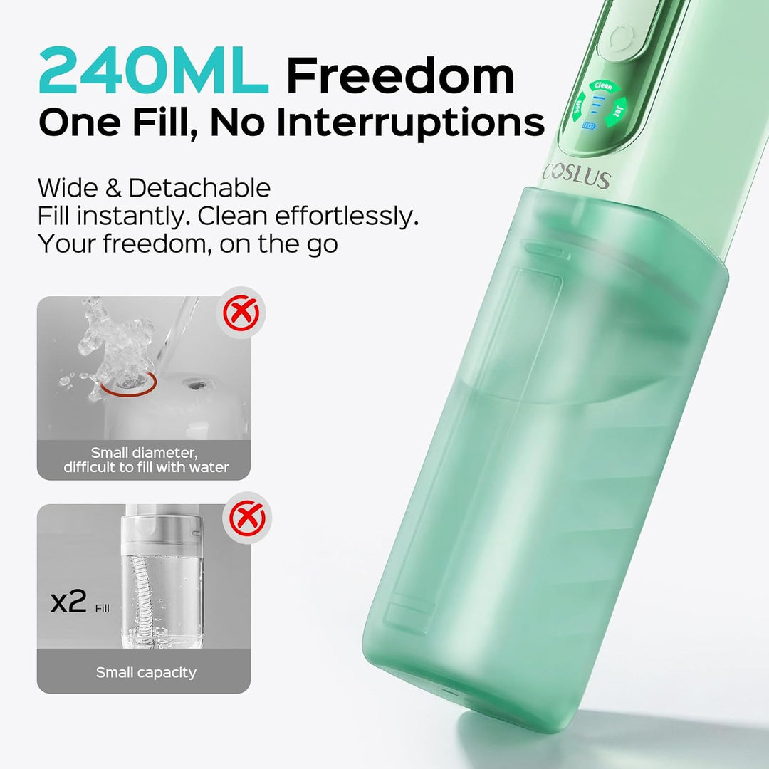 COSLUS Irrigador dental portátil T50 para viajes: Mini púa dental i...