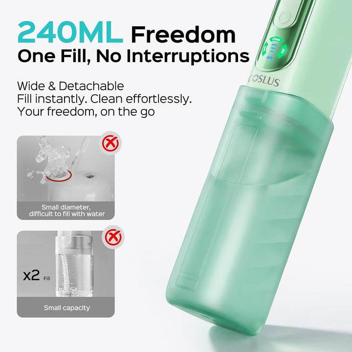 COSLUS Irrigador dental portátil T50 para viajes: Mini púa dental i...