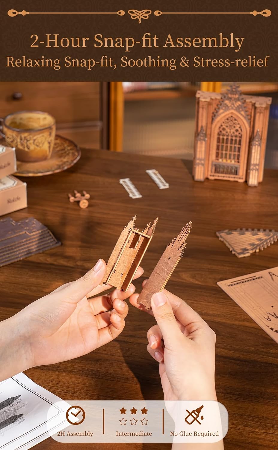 Rowood Rompecabezas de madera 3D para adultos, kit de construcción de