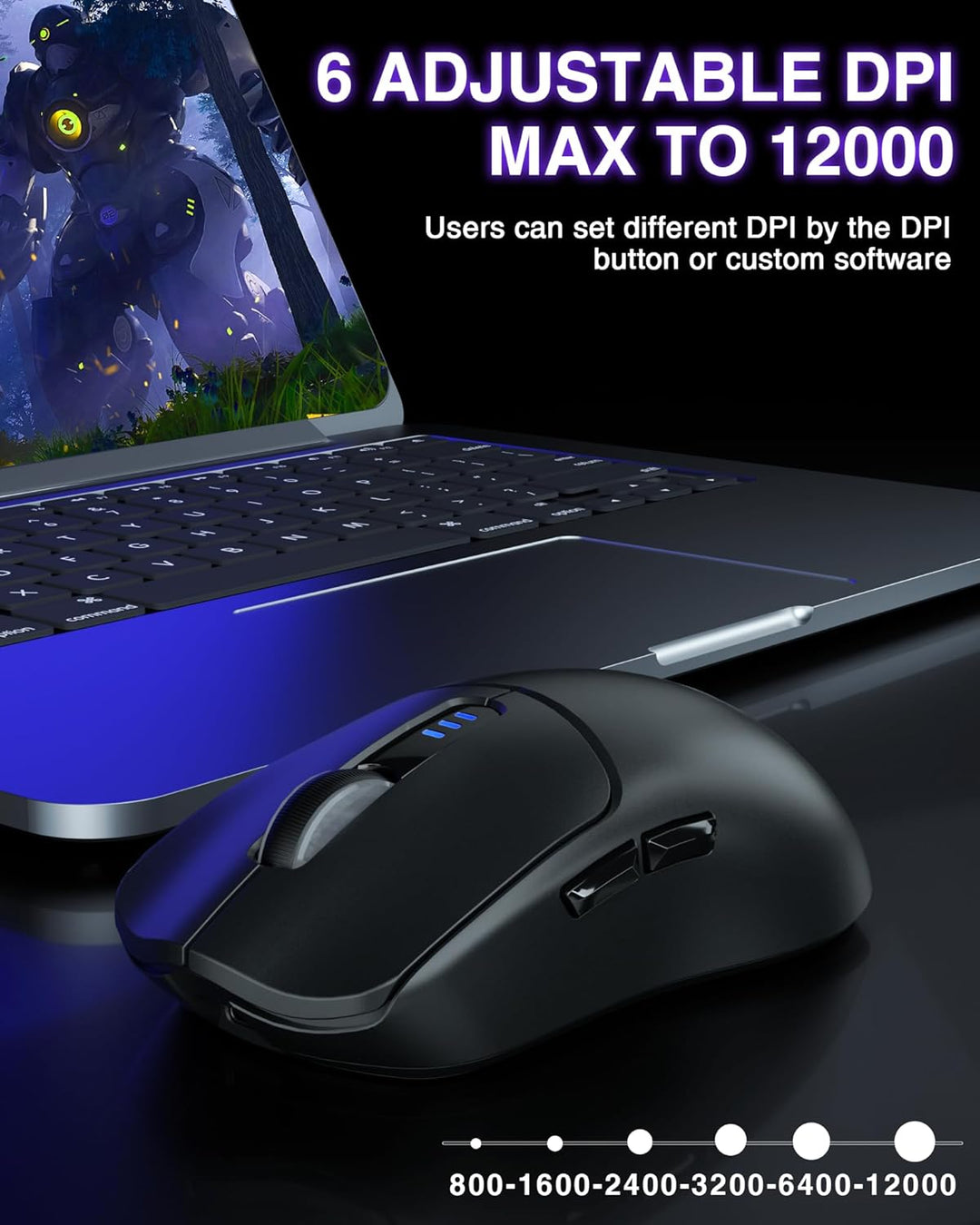 AULA SC580 Ratón Inalámbrico para Juegos, Ratón de Juego Tri-Modo 2...
