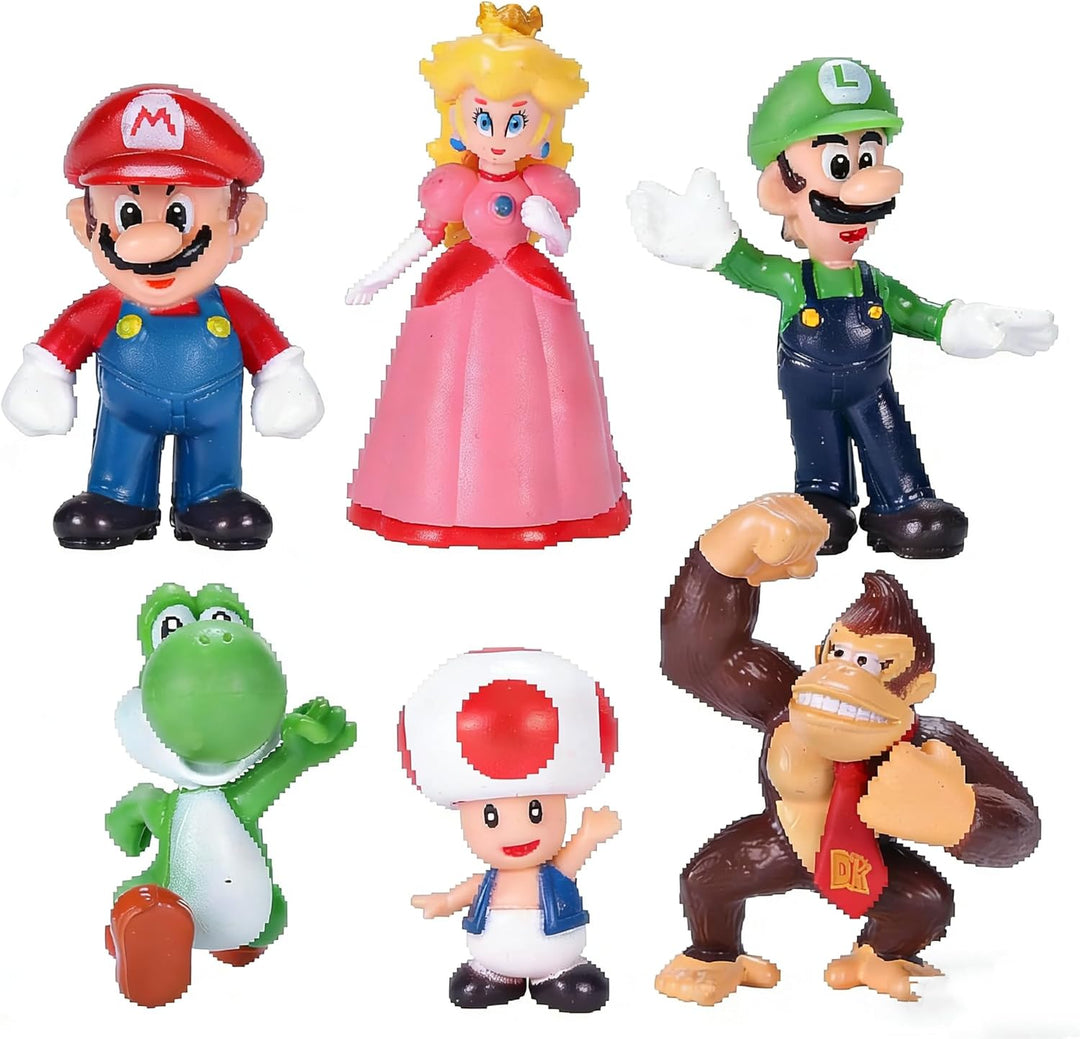 Isaneihas Juego de 6 figuras de Mario y Luigi, figuras de acción de...