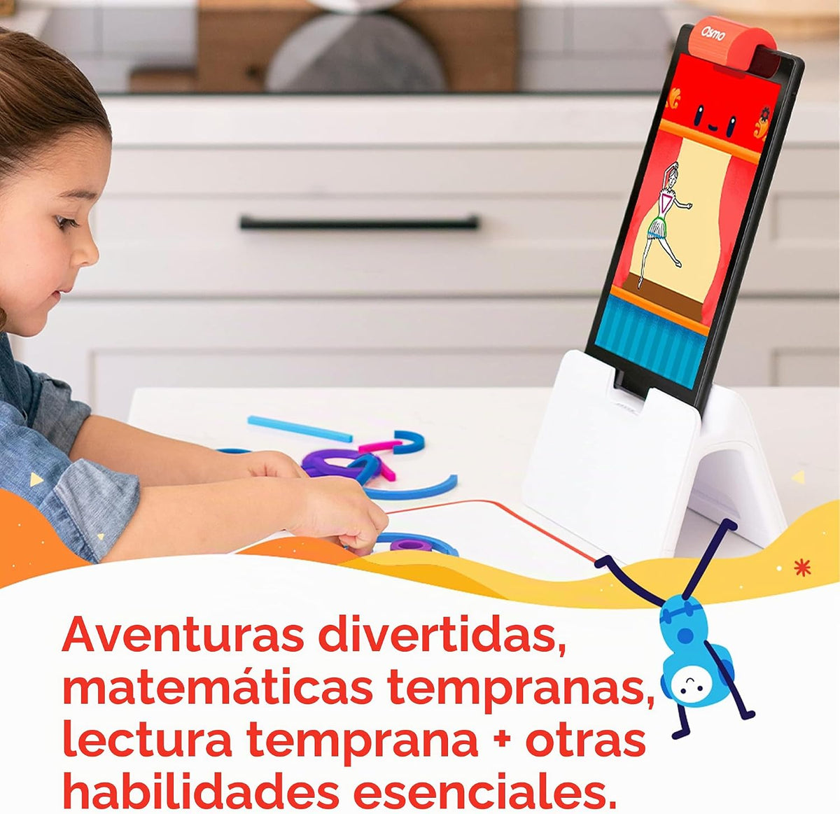 Osmo Little Genius + Early Math, Ages 3-5, Phonics, Counting & Shapes, Fire