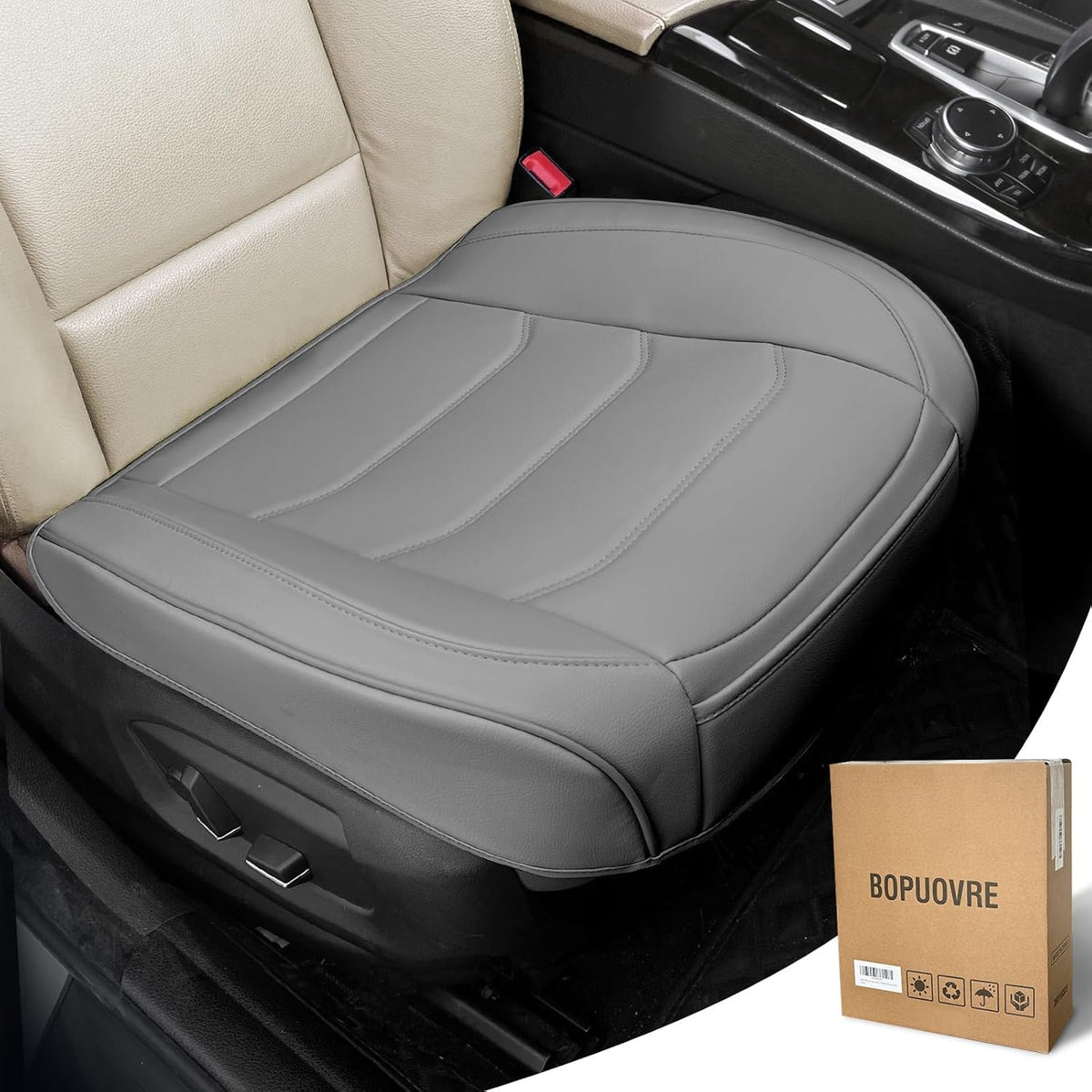 Funda de Asiento de Automóvil para Lujo y Comodidad - Cuero PU, Antideslizante, Protección de Envoltura Completa con Bolsillo de Almacenamiento para Cojín Inferior - Ajuste Universal para el