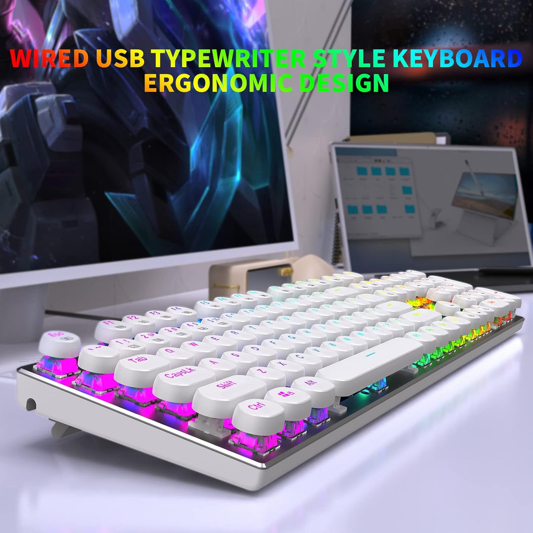 HUO JI E-Yooso Z-88 Teclado mecánico para juegos estilo máquina de...