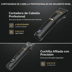 GTSPRO Afeitadoras/Recortadoras para Hombre Profesionales, Recortadora de Cabello Inalámbrica para Cortar el Cabello, Kit de Recortado para Barberos con Pantalla LED y 15 Peines Guía