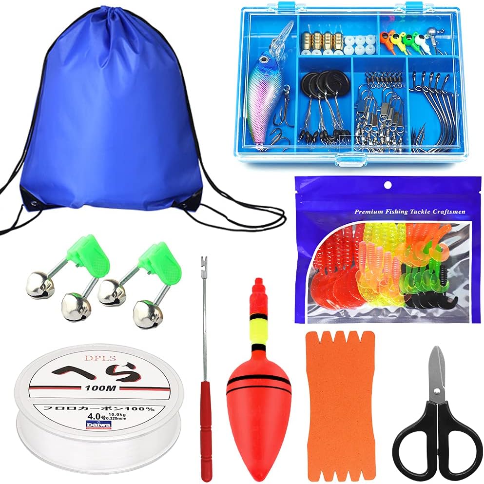 Kilitn Caña de Pescar para Niños, 1.5M 61 Pulgadas 4.92 Pies Caña de Pescar Telescópica Portátil y Combos de Caña y Carrete y Cuerda con Línea de Pesca Kits Completos, Caña de Pescar Juvenil Equipo de